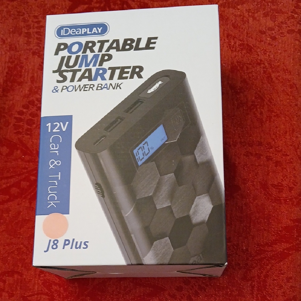 J8 Plus Black Portable Jump Starter & Power Bank